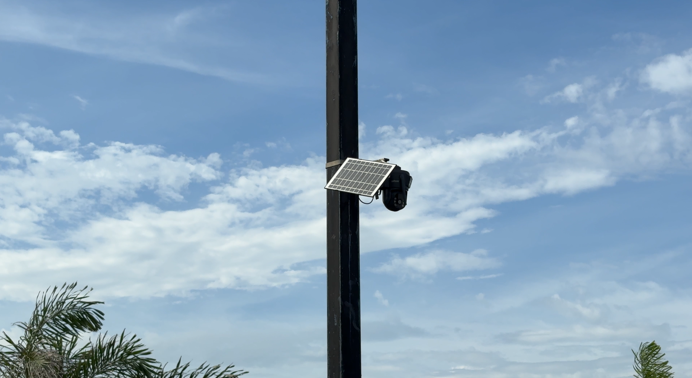 Solar street light with CCTV camera at Aurowin Enclave
